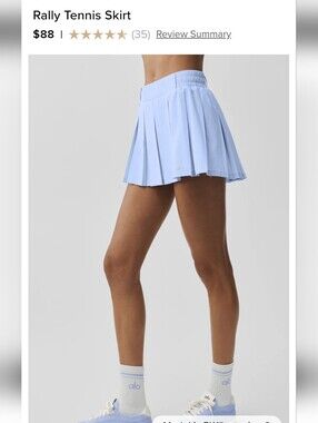 ALO Yoga Rally Pleated Tennis Skirt in Light Blue